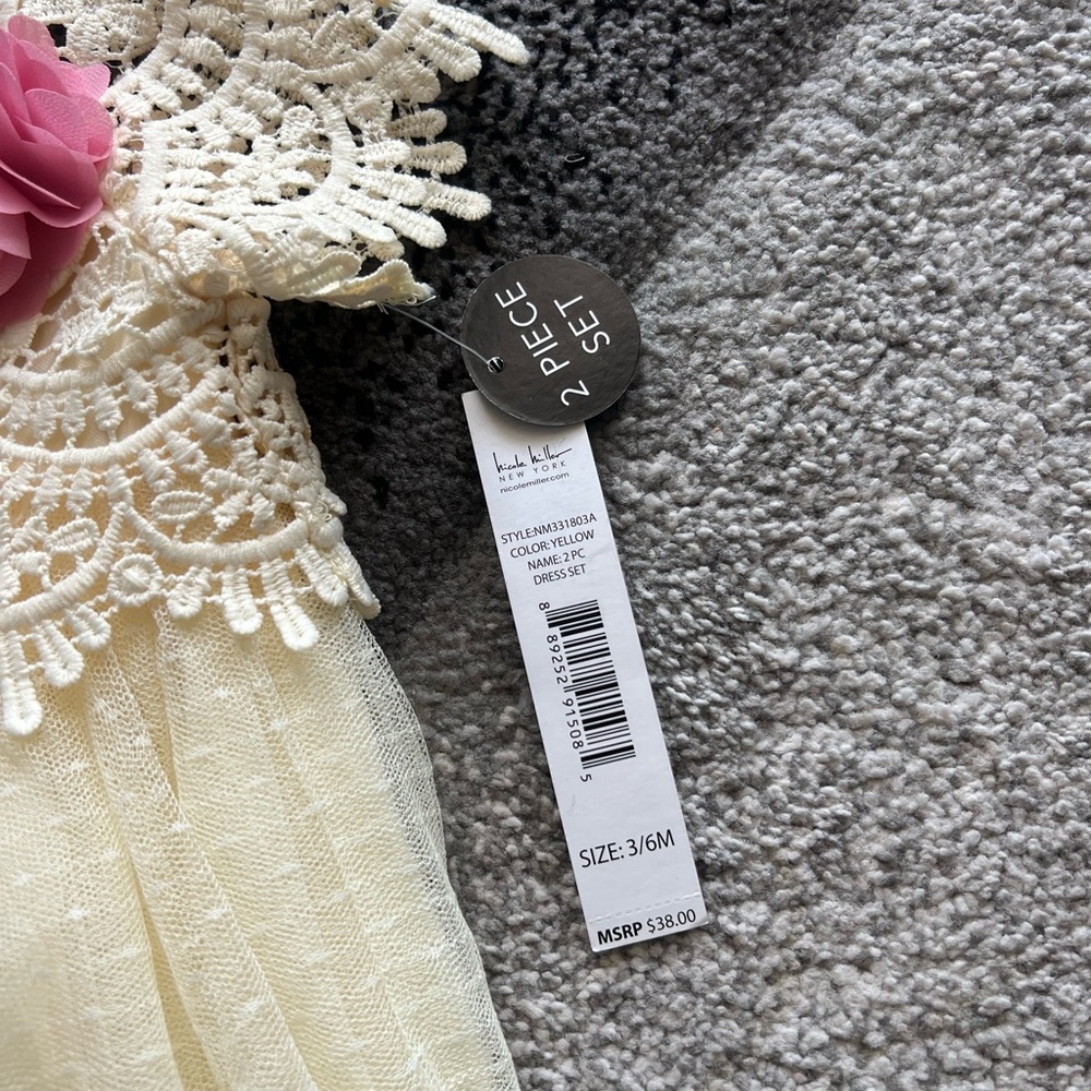 Nicole Miller And Little Bitty Girl’s 3/6 Month Formal 2PC Dresses - Picture 2 of 7